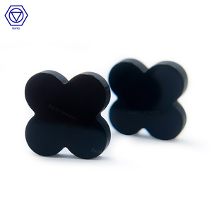 Piedras Preciosas <span class=keywords><strong>de</strong></span> Ágata Negra y Ónix en Forma <span class=keywords><strong>de</strong></span> Trébol <span class=keywords><strong>de</strong></span> Cuatro <span class=keywords><strong>Hojas</strong></span>, <span class=keywords><strong>de</strong></span> 5mm a 12mm, Gemas Naturales Sueltas - Product Image 4