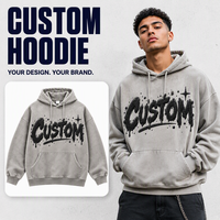 Sweat-shirt à capuche brodé avec impression en relief, logo personnalisé, sweat-shirt surdimensionné pour homme, design personnalisé haute densité, vêtements streetwear