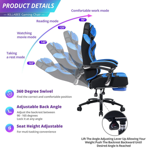 Molde de espuma chica personalizado Anji barato muestra gratis ergonómico reclinable Singer Gamer Silla de Juegos de ordenador con reposapiés - Product Image 3