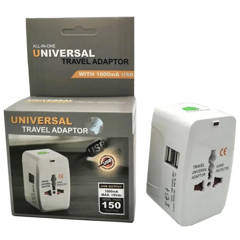 Adaptor Travel Universal US UK AU EU Allin One Portable Filipina Singapore Malaysia Travel Plug Adapter dengan Shutter