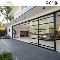 Porte de garage moderne pliable en verre miroir noir multi-tons avec système de verrouillage électrique haute sécurité pour usage extérieur de villa