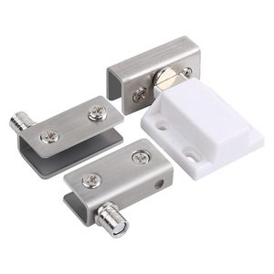 Stainless Steel Magnetic Door Stopper Double-Sided Wall Mount For Glass Cabinets Minimalist Design Easy Installation Hardware - Product Image 1