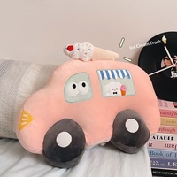 Jouets en peluche 3D personnalisés en forme de voitures de dessin animé (Taxi, Camion, Voiture de police), coussin de câlin anti-stress pour enfants et compagnon de sommeil