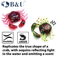 12 pièces/sac, 3,8 mm, 2,5 g, Leurre de pêche au crabe, Simulation 3D, Appât artificiel souple pour Pêche en mer (Bar, Wrasse, Cabillaud), Matériel de pêche