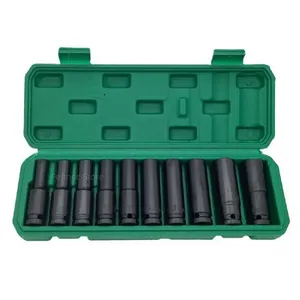 10pcs tác động ổ cắm thiết lập ổ đĩa <span class=keywords><strong>1</strong></span>/2 Hex cờ lê ổ cắm sâu 8/10/12/13 // 14/15/17/<span class=keywords><strong>19</strong></span>/22/24mm Cờ lê đầu loại bỏ lốp công cụ - Product Image 4