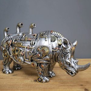 Macchinari a vapore Punk animale ornamento in resina artigianato meccanico <span class=keywords><strong>cane</strong></span> drago lupo rinoceronte - Product Image 1