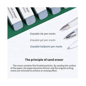 Stylo effaceur double tête en caoutchouc pour effacer l'encre des stylos à bille et les marques de crayons de couleur - Product Image 3
