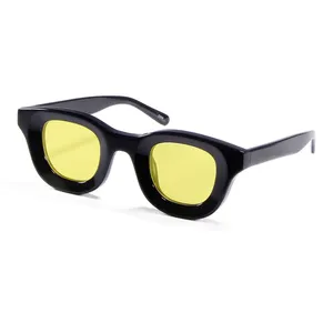 لوجو نسائي, لوجو مخصص طراز UV400 Lentes De Sol للهيب هوب بنمط النعل دي Soleil Homme تصميم دائري ذو علامة تجارية سميكة من طراز هيب هوب ، طراز هيب هوب ، طبقة سميكة من المطاط UV400