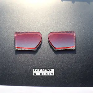 EXIA NY15ACUT6 Gafas de sol Rojas degradadas Lente Material de nylon 3mm de espesor Corte sin montura
