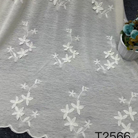 Tissu en dentelle brodée florale blanche, broderie marguerite, garniture en dentelle maillée pour robe de mariée, voile de mariée, couture DIY et artisanat