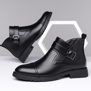 Bottes Chelsea pour hommes China Gang, style britannique, imperméables, légères, à enfiler, pour jeunes, en cuir, pour affaires - Product Image 5