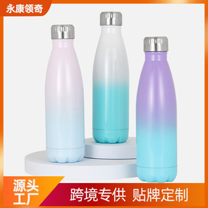 Stainless Steel Insulated Tumbler 304 Bullet Shape Travel Water <b>Bottle</b> With Glitter Design 500Ml - Product Image 5