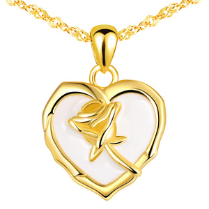 Collier personnalisé plaqué or 18k en argent sterling 925, bijoux fins en forme de cœur - Product Image 1