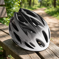 Casque de vélo adulte unisexe en PC+ABS et cuir PU respirant à motif à pois, double protection de la tête pour le sport et la boxe, toutes saisons