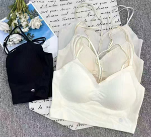 D681 # Soutien-gorge de sport en soie glacée sans couture pour <span class=keywords><strong>femme</strong></span>, à <span class=keywords><strong>prix</strong></span> réduit, style débardeur sexy sans armatures, sous-vêtement, articles en stock - Product Image 1