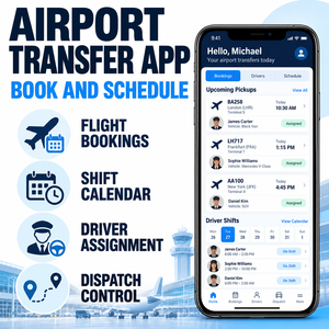 <span class=keywords><strong>App</strong></span> <span class=keywords><strong>per</strong></span> Prenotazione Trasferimenti Aeroportuali, Console <span class=keywords><strong>per</strong></span> Pianificazione e Spedizione Shift Conducente, iOS Android - Product Image 2
