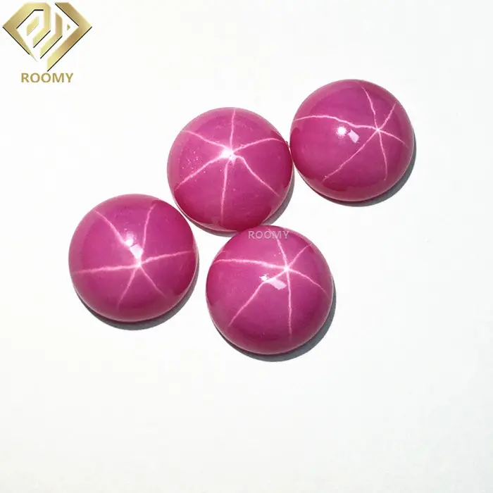 3A losse ronde cabochon synthetische roze star sapphire ruby