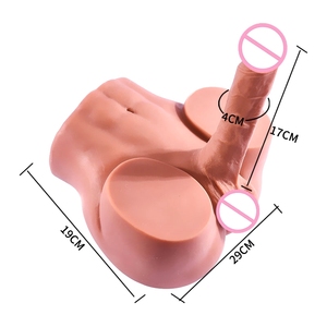Vita reale metà corpo amore bambola realistica masturbazione delle <span class=keywords><strong>donne</strong></span> giocattoli umani Torso maschile con Dildo e sedere - Product Image 2