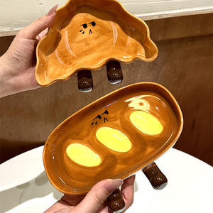 Assiette à pain rustique moderne Assiette créative en céramique en forme de <span class=keywords><strong>baguette</strong></span> Planche de service de boulangerie artisanale haut de gamme pour café et restaurants - Product Image 4
