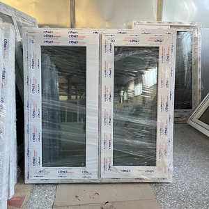 Ventana abatible doble <span class=keywords><strong>de</strong></span> <span class=keywords><strong>PVC</strong></span>, ventana con mosquitera, ventana UPVC - Product Image 2