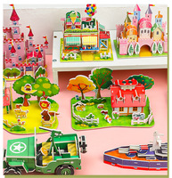 Puzzle 3D DIY pas cher, animaux colorés, maison, chat, puzzle en carton EPS, cadeau artisanal pour enfants, jouets éducatifs