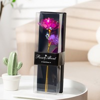2025 idées de cadeaux de nouvel an fleur Rose en or 24K pour Noël Halloween Graduation Pâques-cadeau de fête des mères heureuse Galaxy Rose