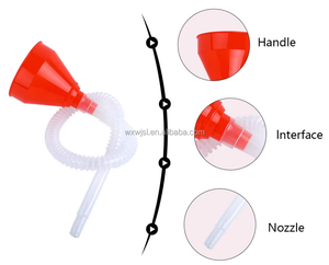 กรวยท่อน้ำมันเชื้อเพลิง PE 80มม. สีแดงมีกรวยแยกท่อ - Product Image 5