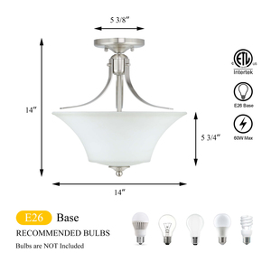 Tùy Chỉnh Retro Thiết Kế Bát Thủy Tinh Bóng Râm E26 Căn Hộ Phòng Ngủ Hành Lang Trong Nhà Trần Mặt Dây Chuyền Đèn Flush Núi Trần Ánh Sáng Hiện Đại - Product Image 5