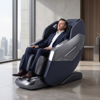 Sillón de Masaje Robótico 3D Shiatsu con Riel SL, Detección de Curva Corporal, Airbags de Cuerpo Completo, Masaje de Piernas y Pies, Calefacción, Reclinable para Hogar y Oficina