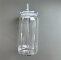 Gobelet boule à neige de 16 oz avec trou pré-percé, gobelets boule à neige en acrylique transparent à double paroi, tasses boule à neige