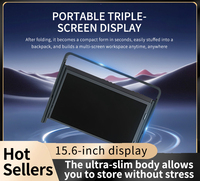 Écran portable LCD de 15,6 pouces 1080P avec haut-parleurs, interface USB-C, extension d'écran triple