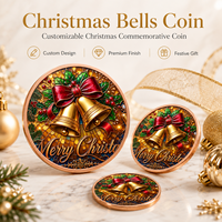 Pièce de monnaie double face en cuivre pur 999, 1 oz et 5 oz, motif Traîneau et rennes de Père Noël, en relief profond, colorée UV, effet proof-like, Art du vol de Noël
