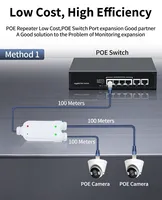 Extender poe étanche extérieur 10/100mbps 1in 1 out 30watts pour système d'accessoires de vidéosurveillance
