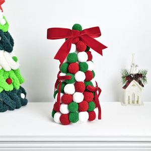 Décoration de Noël moderne pour salon, en polyester rouge, vert et blanc, faite à la main, incassable et réutilisable, pour arbre de Noël. - Product Image 1