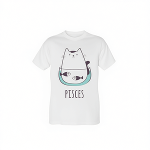 Camiseta de manga larga con diseño de gato del zodiaco Piscis, diseño felino lindo - Product Image 2
