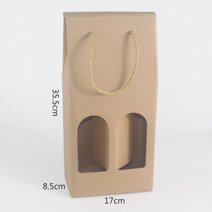 Bán Buôn Tùy Chỉnh 2 Chai Thủy Tinh Rượu Vang Đỏ Hộp Có Thể Tái Chế Carton Rõ Ràng Cửa Sổ Bao Bì Rượu Vang Hộp Với Xử Lý - Product Image 5