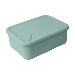 Tùy Chỉnh Cấp Thực Phẩm Silicone Hộp Ăn Trưa Trẻ Em Di Động Bento Hộp Ăn Trưa Thực Phẩm Lưu Trữ Container 4 Ngăn Hộp Ăn Trưa