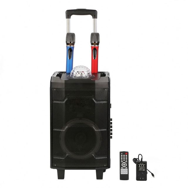 Portable BT Speaker With Microphone Rechargeable Party Karaoke Machine Supports TF Card/USB FM