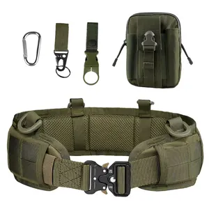 stock tactical belt for men nylon holster bag pouches set with metal buckle