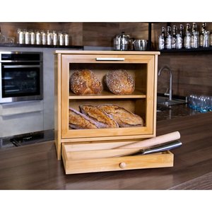 Boîte à pain <span class=keywords><strong>français</strong></span> multifonctionnelle en bambou et pin, personnalisable, avec tiroir, pour une conservation de la fraîcheur de haute qualité, vente en gros - Product Image 5