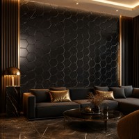 Panneau mural 3D en PVC moderne, effet marbre multicolore, en nid d'abeille, imperméable et résistant à l'humidité, pour chambre et appartement