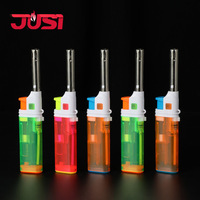 Briquet à flamme ouverte à buse allongée JUSI HC1031, rechargeable, outil d'allumage domestique pour cuisinière à gaz