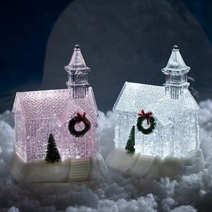 Adornos navideños de <span class=keywords><strong>Iglesia</strong></span> transparentes elegantes de lujo de Navidad de alta calidad para decoración navideña - Product Image 3