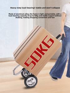 नए आगमन पोर्टेबल घर का उपयोग चमड़े की शॉपिंग कार्ट कार कैटो कंकरा शॉपिंग ट्रॉली फोल्डेबल किराने मल्टीफंक्शन फोल्डेबल - Product Image 5