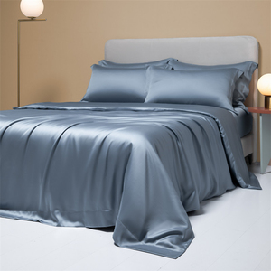 Juego de Ropa de <span class=keywords><strong>Cama</strong></span> de Bambú 100% Satén 300 Hilos, Color Sólido, Sedoso y Fresco para Verano, Juego de Funda Nórdica de Lujo, Venta al por Mayor, Logotipo Personalizado - Product Image 4