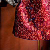 Nouvelle veste sans manches ample en soie de mûrier et brocart Shu, style chinois, rouge festif, col rond, pour femme 5560