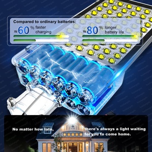 Outdoor 24000mah 4000W Garden Solar Street Light 4Lens 3PTZ IP Wireless 4G Sim Card Wifi Solar CCTV Surveillance <b>Security</b> Camera - Product Image 5