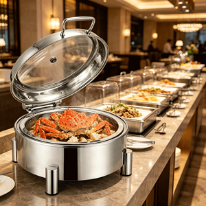 Calentador de Alimentos Eléctrico Redondo FLEY de Calidad de Hotel Cinco Estrellas para Buffet de Lujo y Uso en Catering Premium - Product Image 1