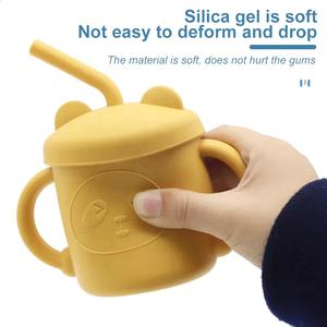 Silicone Baby Sippy Snack Cup beccuccio morbido Sippy Cup Silicone Baby Sippy Cup paglia con coperchio e cannuccia per bambino - Product Image 4