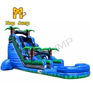 Hotsale Roaring Bouncers Jumping Castles Banzai Park Tiup Seluncuran Air Tiup untuk Anak-anak Perosotan Air Biru